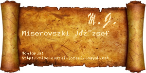 Miserovszki József névjegykártya